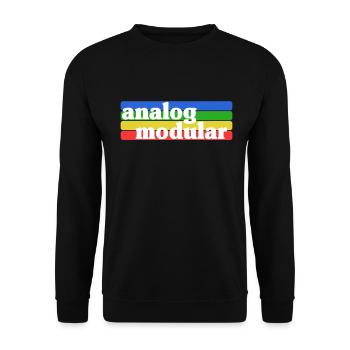 Modular Synthesizer Synth Vintage Retro Analog - Unisex Pullover - Schwarz - Vorne - Alina (178cm) & Michal (187cm)
