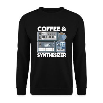 Modular Synthesizer Synth Analog Coffee Coffee - Unisex Sweatshirt - black - Front - Alina (178cm) & Michal (187cm)