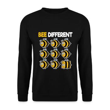Bee Different abeille miel individuel - Sweat-shirt Unisexe - noir - Devant - Alina (178cm) & Michal (187cm)
