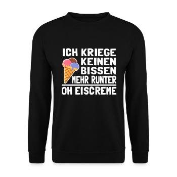 Oh Eis Eiscreme Kinder Geburtstag lustig Spruch - Unisex Pullover - Schwarz - Vorne - Alina (178cm) & Michal (187cm)