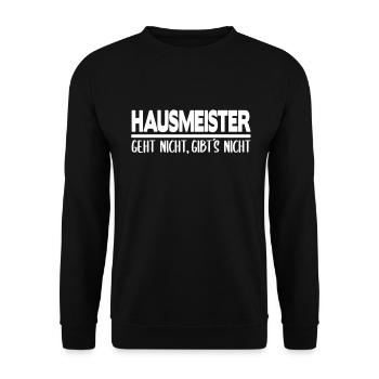 Hausmeister Cooles Geschenk Shirt Lustig Spruch - Unisex Pullover - Schwarz - Vorne - Alina (178cm) & Michal (187cm)
