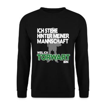 Torhüter Torwart Geschenk Geburtstag Fußball Shirt - Unisex Pullover - Schwarz - Vorne - Alina (178cm) & Michal (187cm)