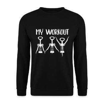 Ma séance d'entraînement fitness vin yoga femmes disant drôle - Sweat-shirt Unisexe - noir - Devant - Alina (178cm) & Michal (187cm)