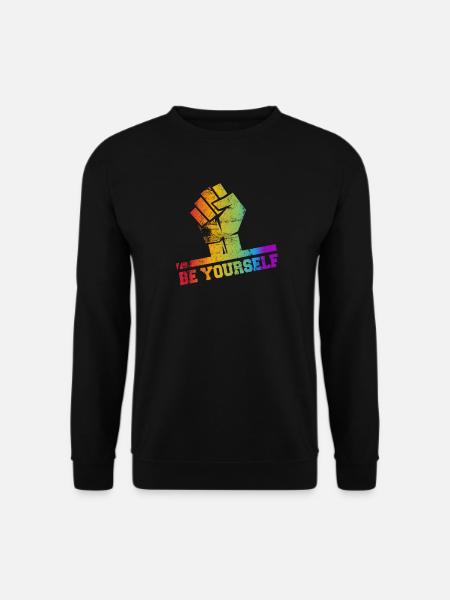 LGBTQ Faust mit Regenbogen Farben - Be yourself - Unisex Pullover - Schwarz