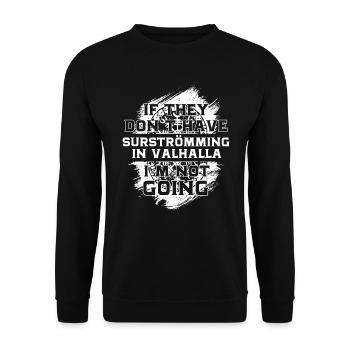 Surströming in Valhalla Tshirt - Unisex Sweatshirt - black - Front - Alina (178cm) & Michal (187cm)
