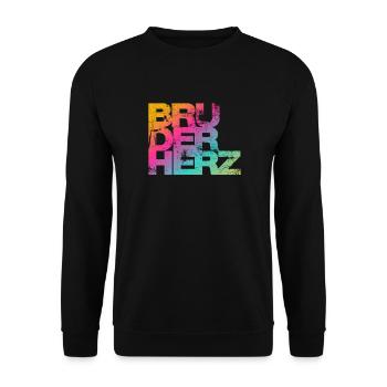 Bruderherz Bester Bruder der Welt Geschenkidee - Unisex Pullover - Schwarz - Vorne - Alina (178cm) & Michal (187cm)