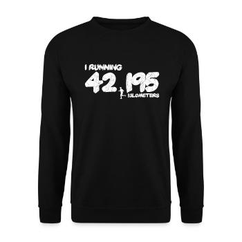 Jogger Running Jogging Runner Marathon 42,195km - Unisex Sweatshirt - black - Front - Alina (178cm) & Michal (187cm)