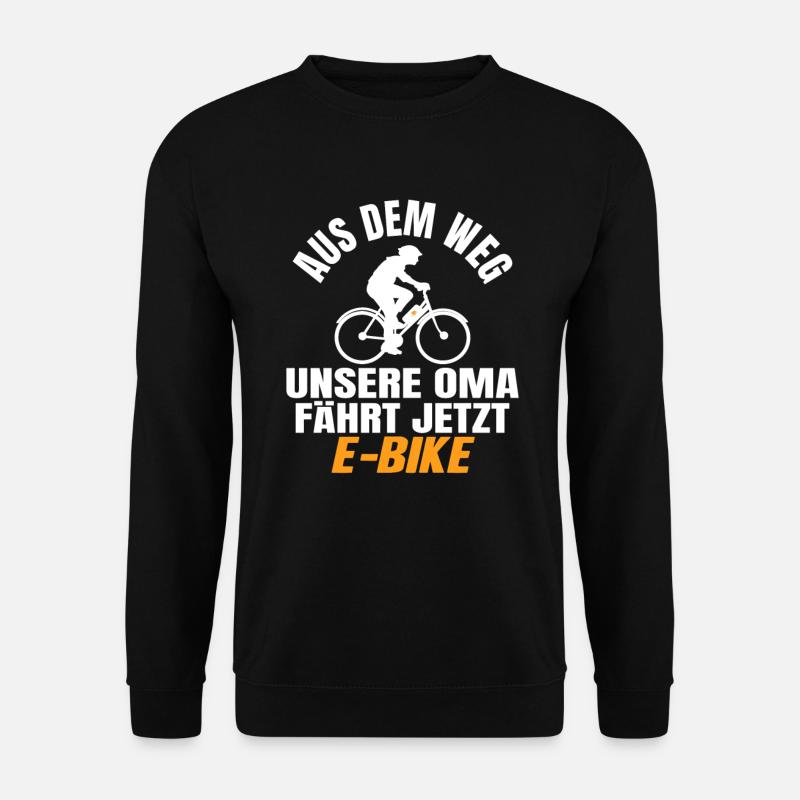 Oma Rentnerin E-Bike Fahrrad Spruch Rente Lustig - Unisex Pullover - Schwarz