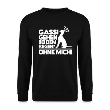 Afghanischer Windhund T-Shirt Mama Podenco Galgo - Unisex Pullover - Schwarz - Vorne - Alina (178cm) & Michal (187cm)