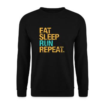 For Runners : Eat, Sleep, Run, Repeat - Sweat-shirt Unisexe - noir - Devant - Alina (178cm) & Michal (187cm)