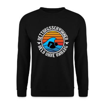 Rettungsschwimmer Bademeister Geschenk T-Shirt - Unisex Pullover - Schwarz - Vorne - Alina (178cm) & Michal (187cm)