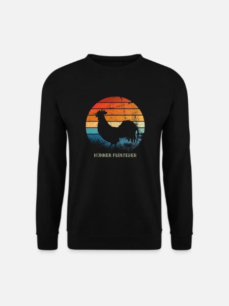 Hühner Flüsterer Lustiges Landwirt Bauer Huhn Vint - Unisex Pullover - Schwarz