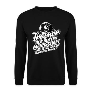Trainer Handball Geschenk Coach Handballtrainer - Unisex Pullover - Schwarz - Vorne - Alina (178cm) & Michal (187cm)