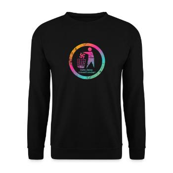 FCK NZS - Die Welt ist bunt! - Gegen Rechts - Unisex Pullover - Schwarz - Vorne - Alina (178cm) & Michal (187cm)
