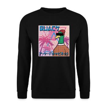 Vaporwave Otaku Space Duck Duck Japan Retrowave - Sweat-shirt Unisexe - noir - Devant - Alina (178cm) & Michal (187cm)
