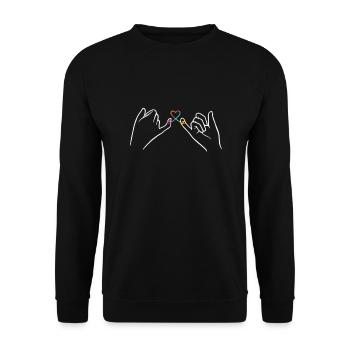 Two hands with a heart bow, Valentine's Day, love, - Unisex Sweatshirt - black - Front - Alina (178cm) & Michal (187cm)