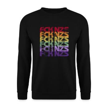 Contre les nazis - FCK NZS - Contre la droite - Vintage - Sweat-shirt Unisexe - noir - Devant - Alina (178cm) & Michal (187cm)