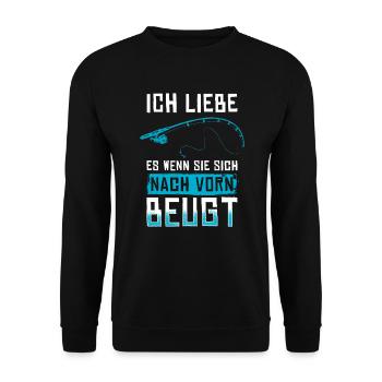 Ich liebe es, wenn sie sich nach vorne beugt - Unisex Pullover - Schwarz - Vorne - Alina (178cm) & Michal (187cm)