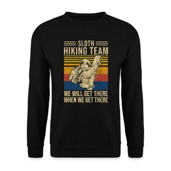 Sloth Hiking Team We Will Get There Design - Unisex Sweatshirt - black - Front - Alina (178cm) & Michal (187cm)