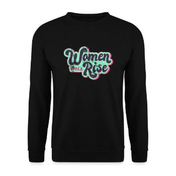 Women will rise - Frauenpower - Gleichberechtigung - Unisex Pullover - Schwarz - Vorne - Alina (178cm) & Michal (187cm)