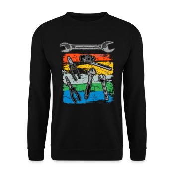 Plant mechanic, plumber, plumbing, gas - Unisex Sweatshirt - black - Front - Alina (178cm) & Michal (187cm)