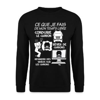 Le camion est ma passion cadeau chauffeur routier - Sweat-shirt Unisexe - noir - Devant - Alina (178cm) & Michal (187cm)