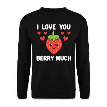 Liebe dich Berry viel Kleidung Geschenk für ihn sie - Unisex Pullover - Schwarz - Vorne - Alina (178cm) & Michal (187cm)