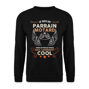 Parrain Motard Trop Cool - Sweat-shirt Unisexe - noir - Devant - Alina (178cm) & Michal (187cm)