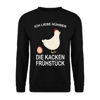 Ich liebe Hühner die kacken - Sweat-shirt Unisexe - noir - Devant - Alina (178cm) & Michal (187cm)