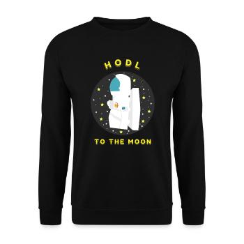 HODL à la lune Bitcoin Crypto Espace astronaute - Sweat-shirt Unisexe - noir - Devant - Alina (178cm) & Michal (187cm)