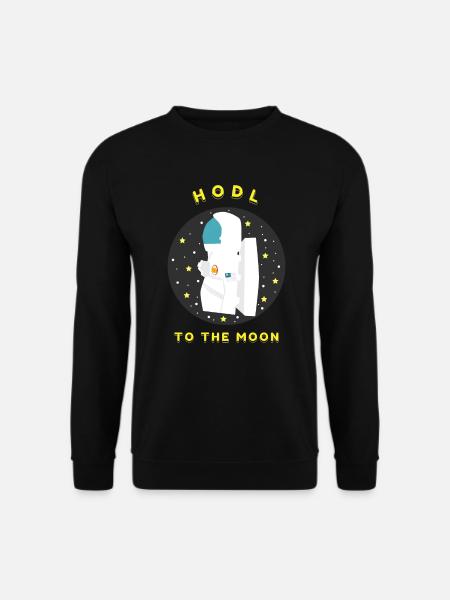 HODL to the moon Bitcoin Crypto Astronaut Weltall - Unisex Pullover - Schwarz