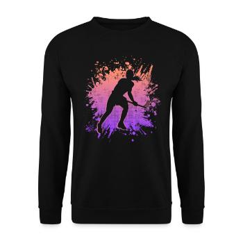 Floorball Player Floorballer Women Floorball - Unisex Sweatshirt - black - Front - Alina (178cm) & Michal (187cm)