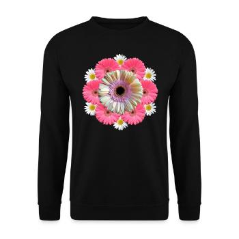 Gerbera fleur marguerite floral motif floral floral - Sweat-shirt Unisexe - noir - Devant - Alina (178cm) & Michal (187cm)