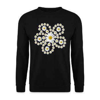 marguerites fleurs florales florales - Sweat-shirt Unisexe - noir - Devant - Alina (178cm) & Michal (187cm)