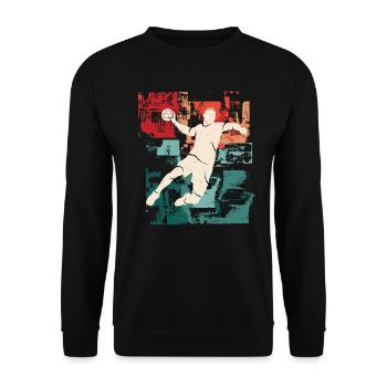 Handball Player Vintage Handball Player Handball - Unisex Sweatshirt - black - Front - Alina (178cm) & Michal (187cm)