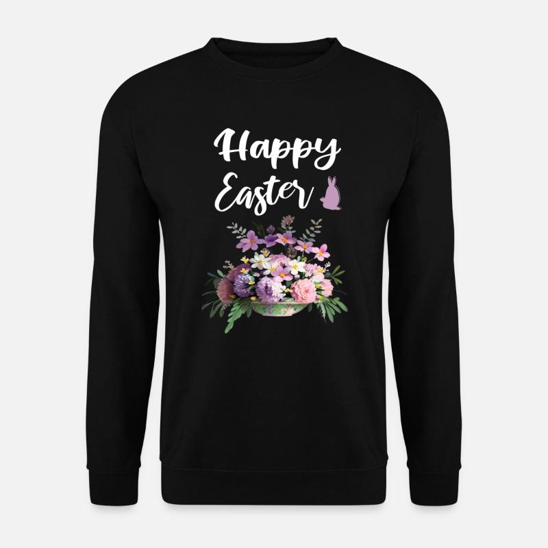 Happy Easter Floral - Unisex Sweatshirt - black