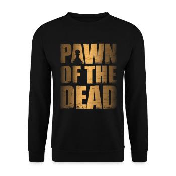 Pawn of the Dead - Schach Motiv Geschenk - Unisex Pullover - Schwarz - Vorne - Alina (178cm) & Michal (187cm)