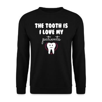 The Tooth I Love My Patients - Unisex Pullover - Schwarz - Vorne - Alina (178cm) & Michal (187cm)