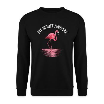 Flamingo Spirit Animal Flamingo Lover - Unisex Sweatshirt - black - Front - Alina (178cm) & Michal (187cm)