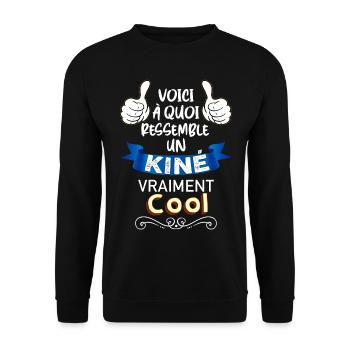 Kiné Cadeau Homme Kinésithérapeute - Sweat-shirt Unisexe - noir - Devant - Alina (178cm) & Michal (187cm)
