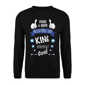 Kiné vraiment cool Cadeau métier kinésithérapeute - Sweat-shirt Unisexe - noir - Devant - Alina (178cm) & Michal (187cm)