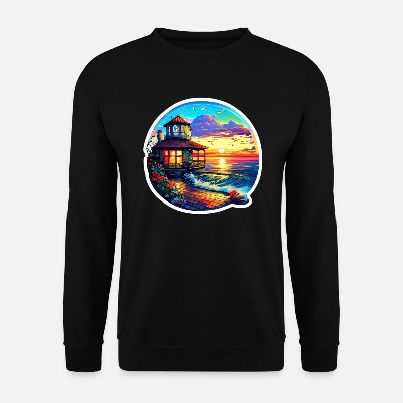 Pavillon am Meer - Unisex Pullover - Schwarz