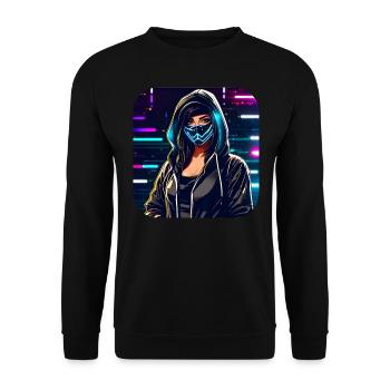 Fille Cyberpunk Cool - Sweat-shirt Unisexe - noir - Devant - Alina (178cm) & Michal (187cm)