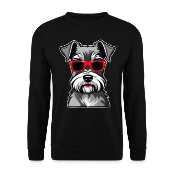 Cute Schnauzer Dog with Glasses II - Unisex Sweatshirt - black - Front - Alina (178cm) & Michal (187cm)