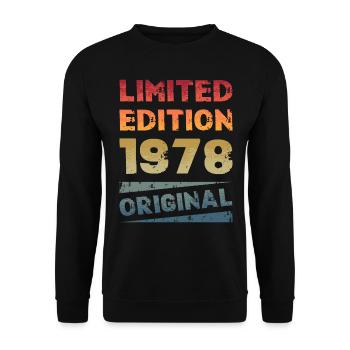 Limited Edition Birthday Party Vintage 1978 - Unisex Sweatshirt - black - Front - Alina (178cm) & Michal (187cm)