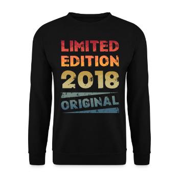 Limited Edition Birthday Party Vintage 2018 - Unisex Sweatshirt - black - Front - Alina (178cm) & Michal (187cm)