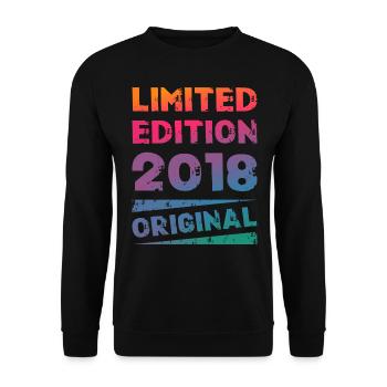 Limited Edition Birthday Party Vintage 2018 - Unisex Sweatshirt - black - Front - Alina (178cm) & Michal (187cm)