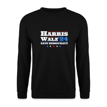 Kamala Harris & Tim Walz 2024 T-shirt classique - Sweat-shirt Unisexe - noir - Devant - Alina (178cm) & Michal (187cm)