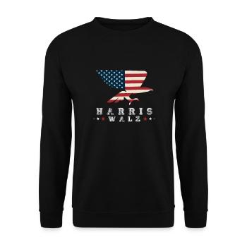Kamala Harris & Tim Walz 2024 Support Shirt - Unisex Sweatshirt - black - Front - Alina (178cm) & Michal (187cm)