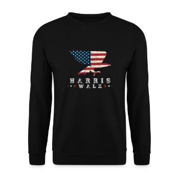 Kamala Harris & Tim Walz 2024 US EAGLE Chemise - Sweat-shirt Unisexe - noir - Devant - Alina (178cm) & Michal (187cm)